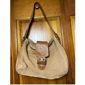 Vintage Y2K Boho genuine Suede Shoulder Bag Coach Style